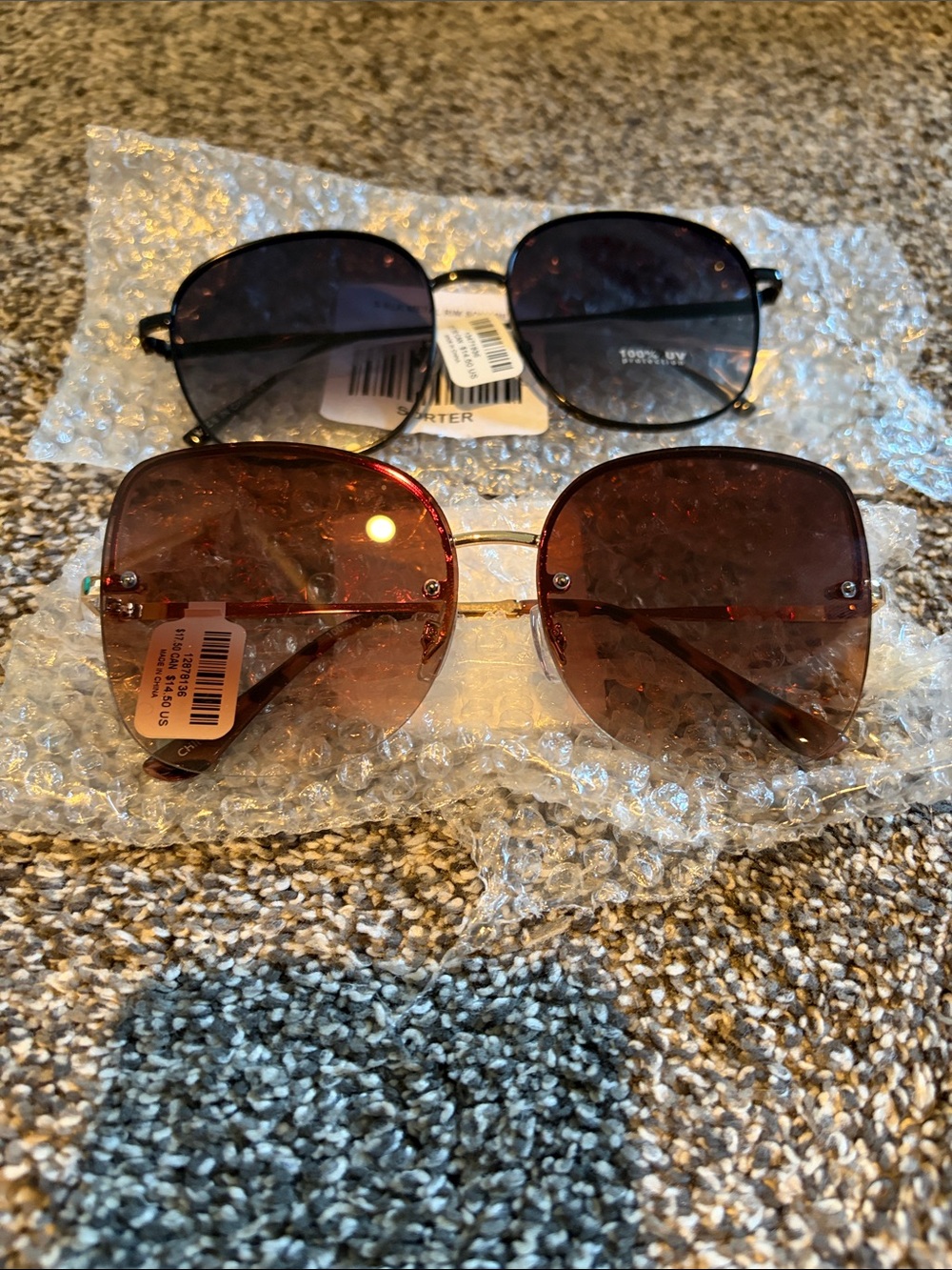 Oversized Square Gradient Sunglasses - Brown & Black Lenses